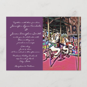 Invitations pourpres de mariage de carnaval de