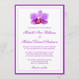 Invitations pourpres élégantes de mariage