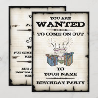 Invitations Recherchées de fête d'anniversaire