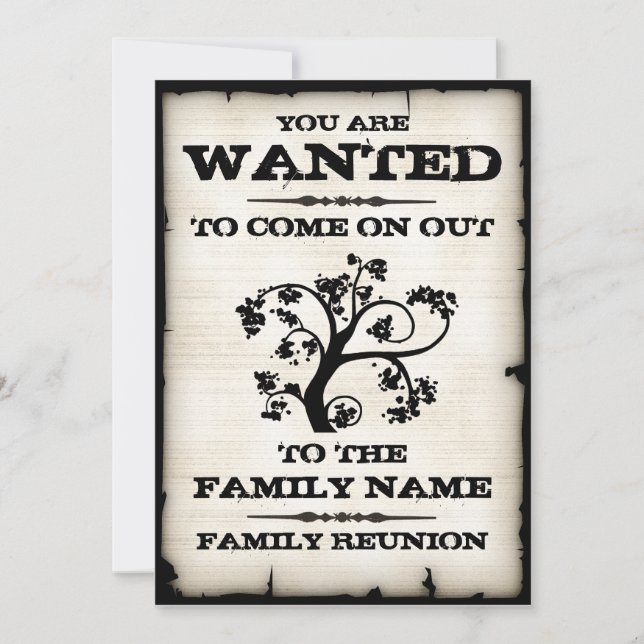 Invitations Recherchées de réunion familiale (Devant)