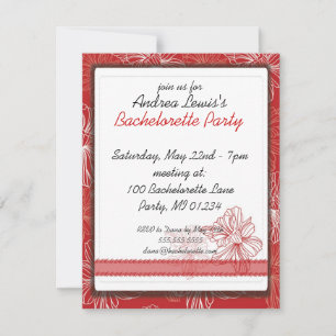 Invitations Red Daffodil Bachelorette Party