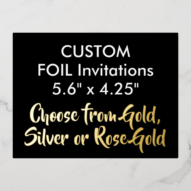 Invitations réelles personnalisées GOLD 5,6 po x 4 (Recto)