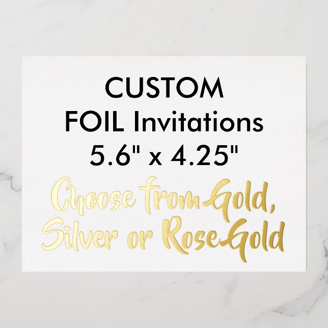 Invitations réelles personnalisées GOLD 5,6 po x 4 (Recto)