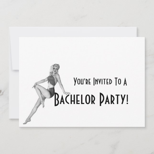 Invitations Retro Bachelor Party (Devant)