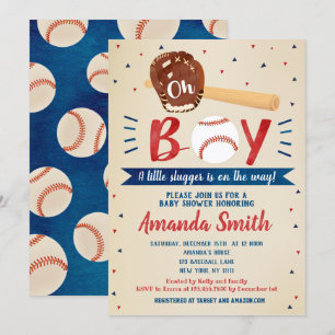 Invitations Retro Baseball Baby Shower