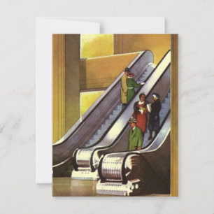 Invitations Retro Deco - Escalators des magasins d