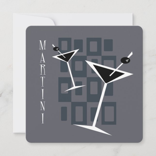 Invitations Retro Martini Cocktail Party (Devant)