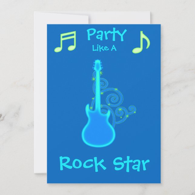 Invitations Rock Star Party (Devant)