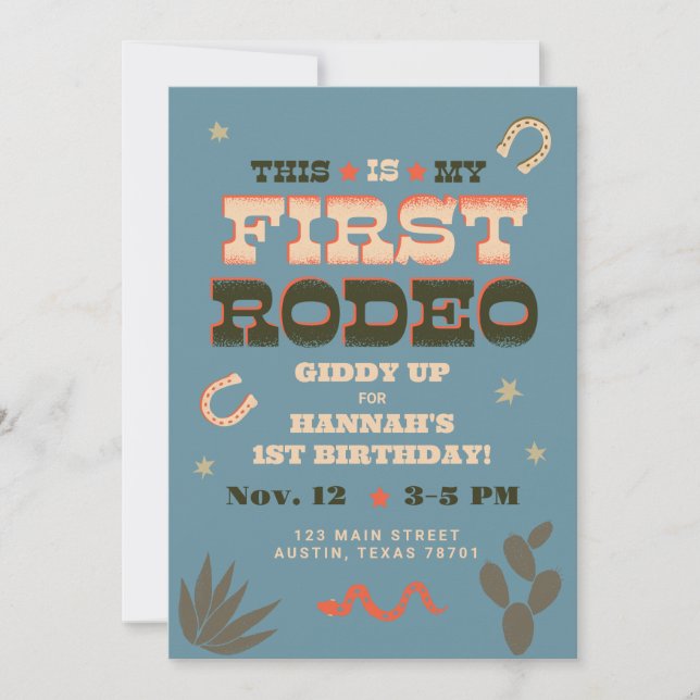 Invitations Rodéo d'anniversaire (Devant)