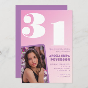 Invitations rose 31e anniversaire Retro Photo