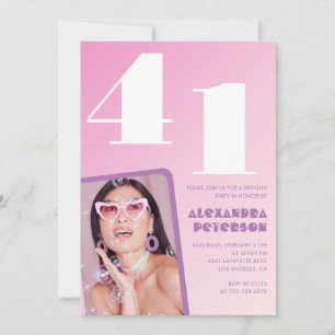 Invitations rose 41e anniversaire Retro Photo