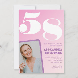 Invitations rose 58e anniversaire Retro Photo