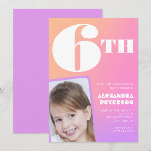 Invitations rose 6e anniversaire Colorful Photo
