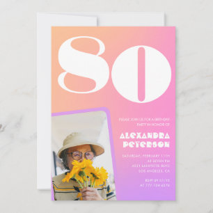Invitations rose 80e anniversaire pour sa Retro Ph