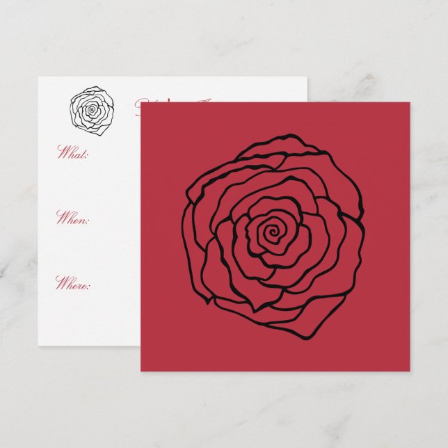 Invitations roses (Devant / Derrière)