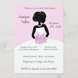 Invitations roses blanches noires chiques de Fête