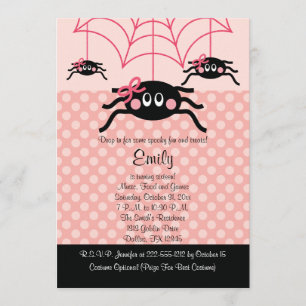 Invitations roses d'anniversaire de Halloween