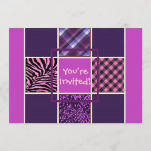 Invitations roses d'anniversaire de mélange