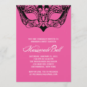 Invitations roses de mascarade