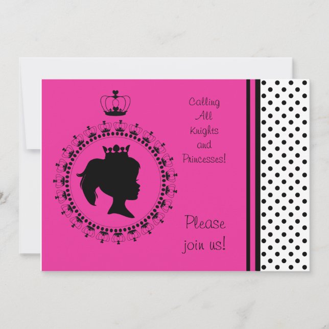 Invitations roses et noires d'anniversaire de la (Devant)