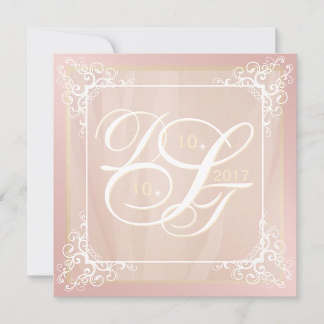 Invitations roses Gold et Blush (Devant)