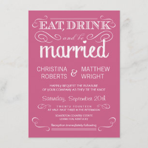 Invitations roses poussiéreuses de mariage de