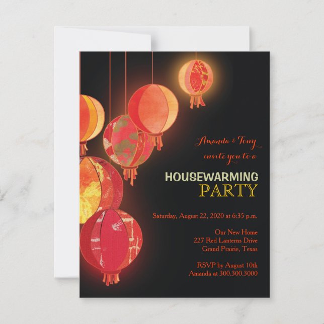 Invitations rouges de partie de pendaison de (Devant)