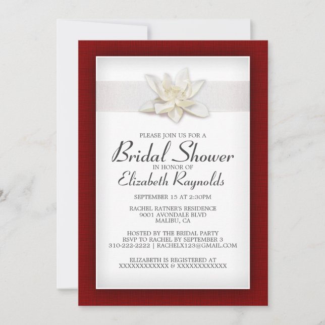 Invitations rouges et blanches de Fête de la (Devant)