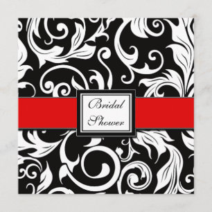 Invitations rouges et noires de Fête de la mariée