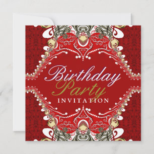 Invitations rouges exotiques de fête