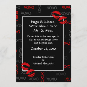Invitations rouges noires de mariage d'étreintes