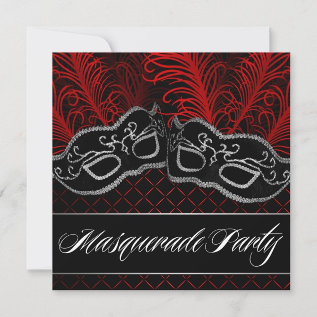 Invitations rouges noires de partie de boule de (Devant)