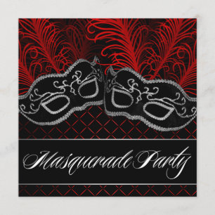 Invitations rouges noires de partie de boule de