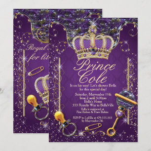 Invitations royales de douche de prince bébé