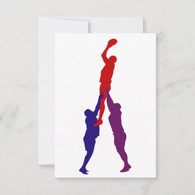 Invitations Rugby Lineout (Devant)