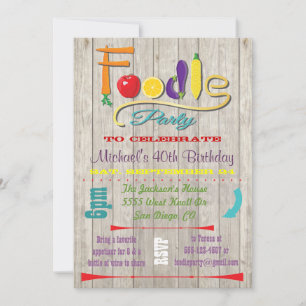 Invitations Rustic Foodie party