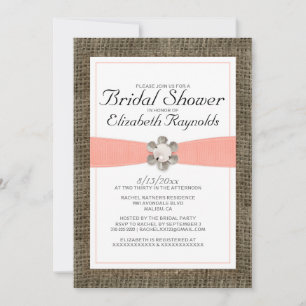 Invitations Rustic Lace et Pearl Bridal Showeuse