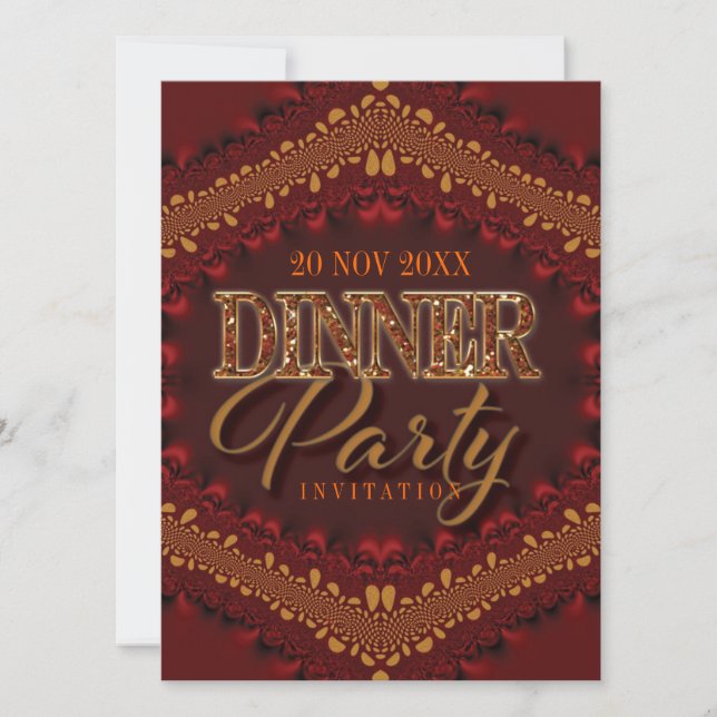 Invitations Rustic Parties scintillant Dinner Part (Devant)