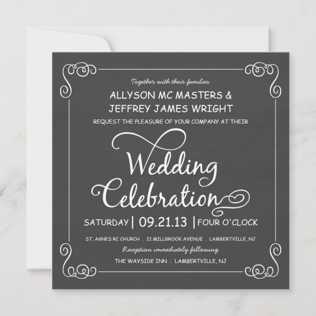 Invitations rustiques de célébration de mariage de (Devant)