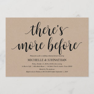 Invitations rustiques de dîner de répétition de