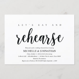 Invitations rustiques de dîner de répétition de