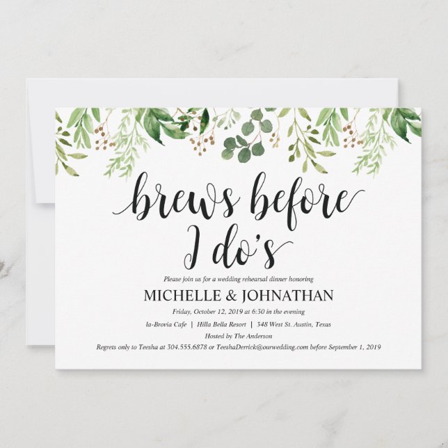 Invitations rustiques de dîner de répétition de (Devant)