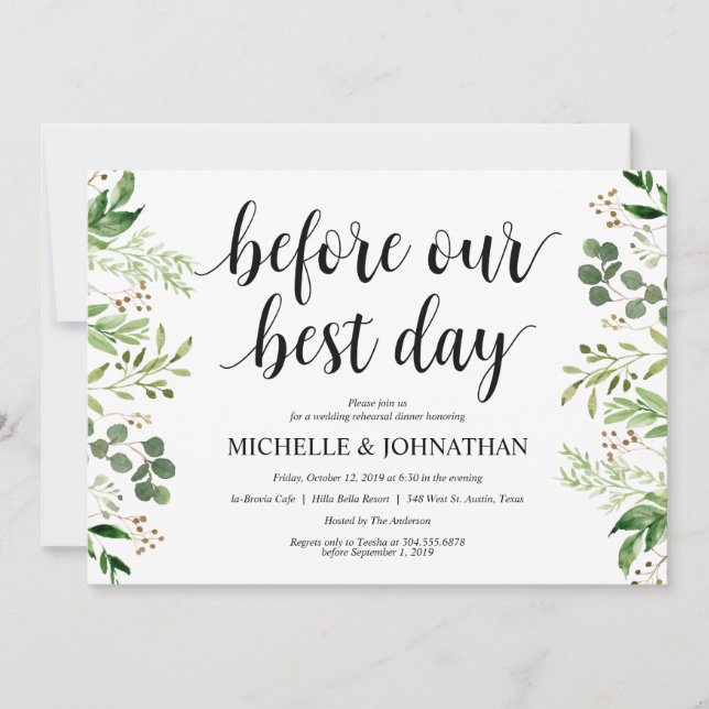 Invitations rustiques de dîner de répétition de (Devant)