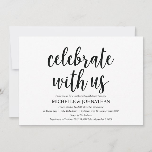 Invitations rustiques de dîner de répétition de (Devant)