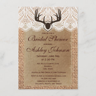 Invitations rustiques de Fête de la mariée