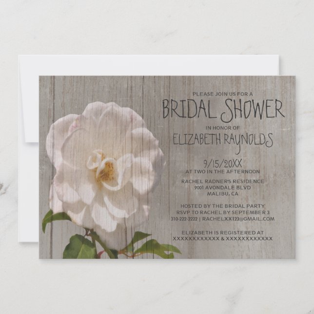 Invitations rustiques de Fête de la mariée de (Devant)
