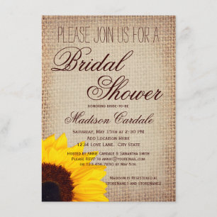 Invitations rustiques de Fête de la mariée de