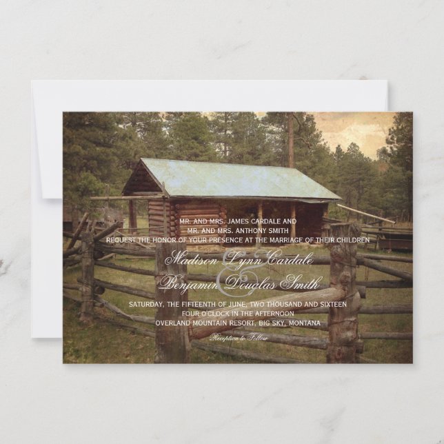 Invitations rustiques de mariage campagnard de (Devant)
