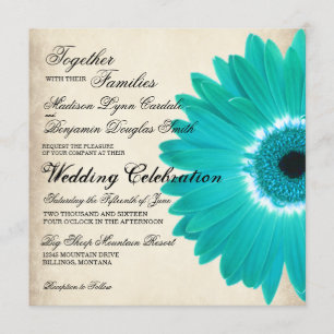Invitations rustiques de mariage d'Aqua de