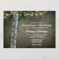 Invitations rustiques de mariage d'arbre d'écorce